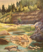 Margaret Klappstein      Creek Near Red Deer With Rocks
